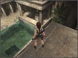 Przejdź obok mechanizmu z dźwignią i wyjdź na balkon - Poziom 10. Świątynia Khamoon (1) | Sekrety w Tomb Raider Anniversary - Tomb Raider: Anniversary - poradnik do gry