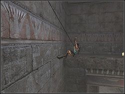 Ustaw się plecami do najbliższej ściany i wybij łapiąc w niej występu - Poziom 10. Świątynia Khamoon (2) | Sekrety w Tomb Raider Anniversary - Tomb Raider: Anniversary - poradnik do gry