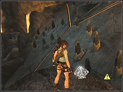Zabierz Artefakt 4/4, po czym zsuń się na dół ze skały - Poziom 13. Kopalnie Natli (2) | Sekrety w Tomb Raider Anniversary - Tomb Raider: Anniversary - poradnik do gry