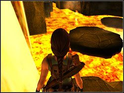 Zlokalizuj pływające po powierzchni lawy platformy - Poziom 15. Ostateczne starcie (2) | Sekrety w Tomb Raider Anniversary - Tomb Raider: Anniversary - poradnik do gry