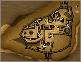 Mapka ta przedstawia lokalizacje kilku trudniejszych do znalezienia questów - Qudinar | Questy w Two Worlds - Two Worlds - poradnik do gry