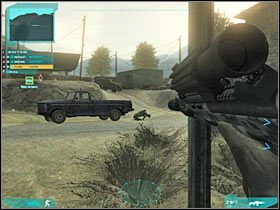 Ostatnia grupa wrogów powinna pojawić się w centralnej części obozu (#1) - Misja pierwsza - Search and Destroy (2) | Akt pierwszy - Tom Clancys Ghost Recon: Advanced Warfighter 2 - poradnik do gry