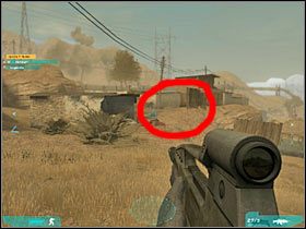 Osobiście proponowałbym skierować się do najbliższego wejścia do bazy (#1) - Misja czwarta - The long walk (1b) | Akt drugi - Tom Clancys Ghost Recon: Advanced Warfighter 2 - poradnik do gry