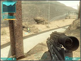 Spróbuj teraz sam przesunąć się w lewo, tak aby móc dostrzec kilku niedostępnych wcześniej przeciwników (#1) - Misja druga - Codename Farallon (1) | Akt trzeci - Tom Clancys Ghost Recon: Advanced Warfighter 2 - poradnik do gry