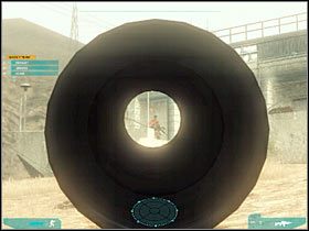 Zamiast tego proponowałbym skierować się do schodów, który powinny znajdować się po lewej stronie (#1) - Misja druga - Codename Farallon (2) | Akt trzeci - Tom Clancys Ghost Recon: Advanced Warfighter 2 - poradnik do gry