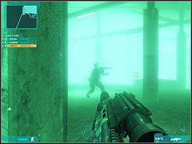 Spróbuj teraz skierować się do wyjścia z magazynu - Misja pierwsza - Welcome to Juarez (2) | Akt drugi - Tom Clancys Ghost Recon: Advanced Warfighter 2 - poradnik do gry