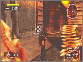 Za kontenerem w drugiej sali z kładkami rozpostartymi nad lawą - Misja 8 - Tarcze | Tarcze w Lost Planet Extreme Condition - Lost Planet: Extreme Condition - PC - poradnik do gry