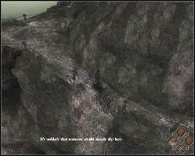 Po rozmowie z Hookiem, zwróć uwagę na wgłębienie w skale - [05] Klif - miejsce zbrodni cz.1 | Dead Reefs - Dead Reefs - poradnik do gry