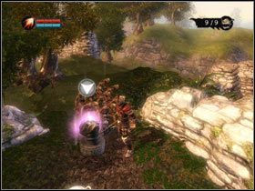 Przed tobą grupa niziołków - jak zwykle najlepiej najpierw zająć się tymi, które rzucają kamieniami (#1) - [Solucja Overlord] Retrieve the Food (1) - Overlord - poradnik do gry