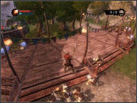 Tuż za ołtarzem zobaczysz schody (#1) - wejdź po nich, a zobaczysz tyczkę - [Solucja Overlord] Crash the Halfings party - Overlord - poradnik do gry