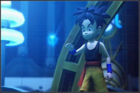 Po tym jak zostaniecie uratowani przez nieznaną siłę, odnajdziesz się w kolejnym futurystycznym pomieszczeniu - Flying Fortress cz.1 | Solucja - DVD1 | Blue Dragon - Blue Dragon - poradnik do gry