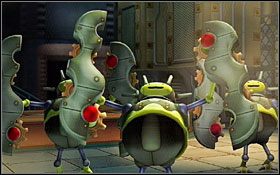 Przejdź przez południowe drzwi (północne są zablokowane czarnym polem siłowym) - Ancient Factory | Solucja - DVD2 | Blue Dragon - Blue Dragon - poradnik do gry