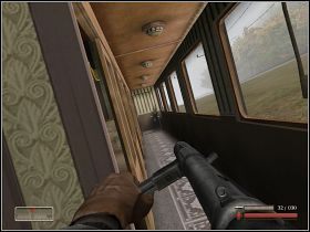 Spokojnie przechodzimy przez oba wagony (dla przypomnienia: drzwi otwieramy klawiszem F) - Misja 7 - Pociąg - cz. 1 | Mortyr III Akcje Dywersyjne - Mortyr III: Akcje Dywersyjne - poradnik do gry