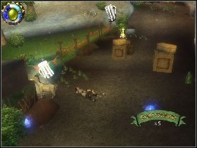 Rusz przed siebie rozprawiając się z przeciwnikami i niszcząc wszystkie skrzynie - [Solucja] Etap 5 - Stara droga | Shrek Trzeci - Shrek Trzeci - poradnik do gry