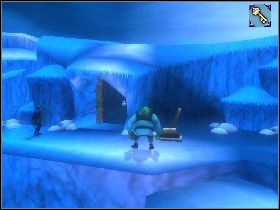 Załatw wszystkich rycerzy, którzy cię zaatakują, a potem wskocz po lodowej kostce na tory - [Solucja] Etap 9 - Wysoki wysoki szczyt | Shrek Trzeci - Shrek Trzeci - poradnik do gry