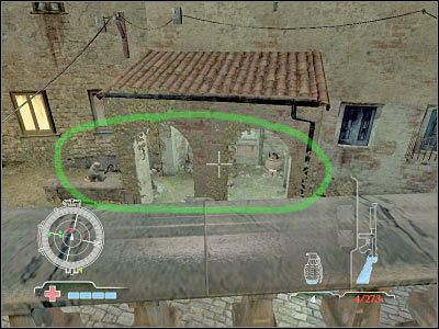 Teraz proponowałbym obrócić się w prawo i wskoczyć na dach sąsiedniego budynku - Locate Missing Sniper Team | Operation Husky w Medal of Honor Airborne - Medal of Honor: Airborne - poradnik do gry