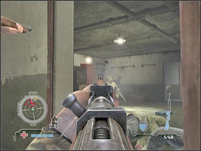 Zignoruj pomieszczenie po prawej, skupiając się jedynie na tym, które ukazałem na screenie - Clear Central Casemate (cz.2) | Operation Neptune w Medal of Honor Airborne - Medal of Honor: Airborne - poradnik do gry