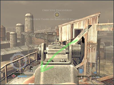 W pierwszej kolejności musisz pozbyć się gostka skrywającego wewnątrz wagonu - Destroy Tanks on Railcars (cz.1) | Operation Varsity w Medal of Honor Airborne - Medal of Honor: Airborne - poradnik do gry
