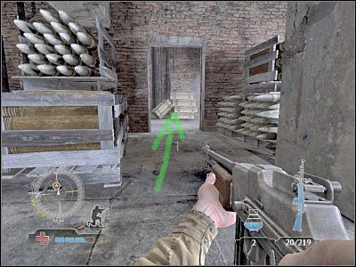 Pomieszczenie to najprawdopodobniej będzie pilnowane przez pojedynczego żołnierza - Destroy Munitions Stockpile (cz.3) | Operation Varsity w Medal of Honor Airborne - Medal of Honor: Airborne - poradnik do gry