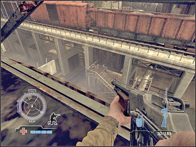 Po zlikwidowaniu widocznych wrogów obróć się w lewo - Clear and Secure Entrance to Rail Yard | Operation Varsity | Airborne - Medal of Honor: Airborne - poradnik do gry