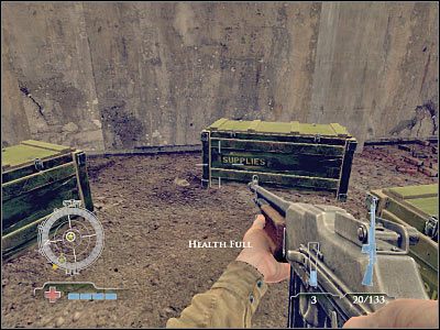 Osobiście proponowałbym wspinać się na wyżej położone balkoniki - Destroy Panzerzug Cannon Cars (cz.1) | Operation Varsity | Airborne - Medal of Honor: Airborne - poradnik do gry