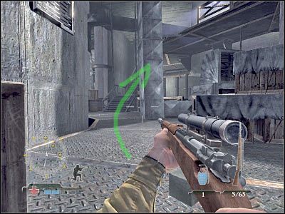 Na górze znajdują się oczywiście nowi przeciwnicy, ale z tego miejsca raczej niewiele zdziałasz - Disable Ammunition Lift Controls (cz.2) | Operation Der Flakturm | Airborne - Medal of Honor: Airborne - poradnik do gry
