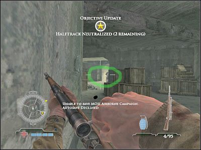 Teraz skieruj się do prawego korytarza - Eliminate Enemies on Halftracks (cz.2) | Operation Der Flakturm | Airborne - Medal of Honor: Airborne - poradnik do gry