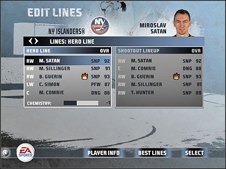 Nawet Hot Streak na nic się zda, gdy chemii brak. - Edit Lines | Dynasty Mode | NHL 08 - NHL 08 - poradnik do gry