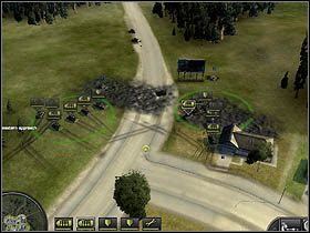 Walka będzie długa i dość wyczerpująca, dlatego kieruj swoim wozem naprawczym i reperuj najbardziej uszkodzone pojazdy - Misja 3 - Bitwa o Pine Valley - Solucja - World in Conflict - poradnik do gry