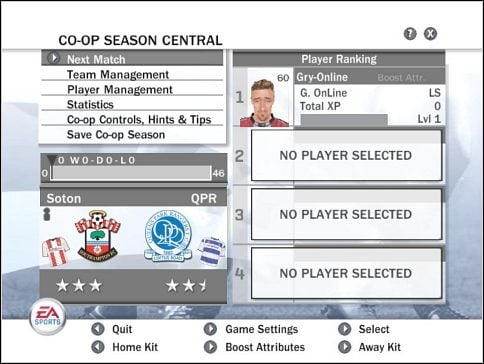 Główne okno trybu Zostań Gwiazdą jest mocno zbliżone do tego z trybu Menedżerskiego - Początki | Zostań gwiazdą | FIFA 08 - FIFA 08 - poradnik do gry