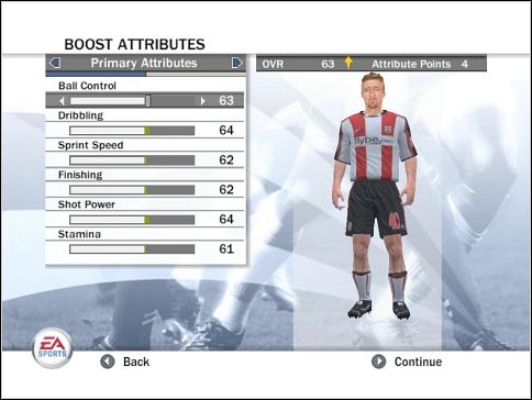 Polepszając niektóre umiejętności zauważymy, iż rośnie w ten sposób czynnik Ogólny (Overall) - Umiejętności | Zostań gwiazdą | FIFA 08 - FIFA 08 - poradnik do gry
