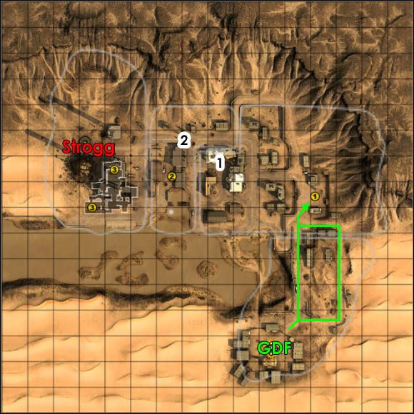 Strona atakująca: GDF - Refinery | Pola bitew | Enemy Territory Quake Wars - Enemy Territory: Quake Wars - poradnik do gry