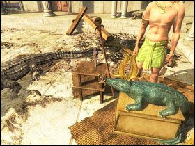 To jeszcze nie koniec - same figurki niestety nie wystarczą i strażnik poprosi cię o przyniesienie czterech posążków Bogów i ustawienie ich w dobrej kolejności na wadze - Akkads Workshop #2 | Alexandria | Kleopatra Droga do tronu - Kleopatra: Droga do tronu - poradnik do gry