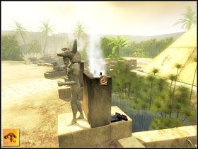 Przejdź przez mostek i udaj się w stronę posągu Erosa, naprzeciw którego znajdziesz głowy hipopotamów (#1) - Secret Observatory | Alexandria | Kleopatra Droga do tronu - Kleopatra: Droga do tronu - poradnik do gry