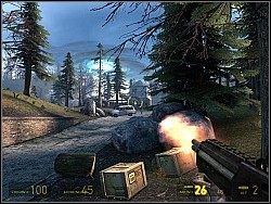 Następnie przejdź do góry i wejdź do budynku, przy którym leży czerwona beczka - [Solucja] Poza zasięgiem cz.4 | Half-Life 2 Episode Two - Half-Life 2: Episode Two - poradnik do gry