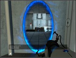 Wejdź po schodach i zerknij przez szybę - Pomieszczenie testowe nr 11 | Portal - Portal - poradnik do gry