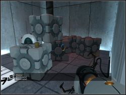 Dotrzesz do pomieszczenia z urządzeniem co chwila wyrzucającym kostki - Pomieszczenie testowe nr 16 | Portal - Portal - poradnik do gry