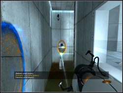 Dalej w korytarzu zobaczysz przed sobą odbijającą się od ścian kulę energii - Pomieszczenie testowe nr 19 (cz.1) | Portal - Portal - poradnik do gry