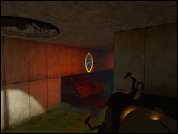 Za pomocą portali przedostań się przez niedługi kanał - Pomieszczenie testowe nr 19 (cz.3) | Portal - Portal - poradnik do gry