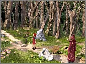 Powróciwszy na rozstaje, chłopak ustawia pułapkę w pobliżu króliczego mieszkanka (użyj pułapki na norze) - Uratować Magiczne Królestwo cz.3 | Simon the Sorcerer 4 - Simon the Sorcerer 4 - poradnik do gry
