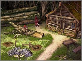 Powróciwszy na skrzyżowanie, Simon wędruje w stronę chaty drwala - Uratować Magiczne Królestwo cz.1 | Simon the Sorcerer 4 - Simon the Sorcerer 4 - poradnik do gry