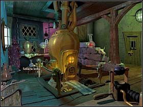 Simon sprawdza też drzwi prowadzące na zewnątrz (na końcu korytarza, na lewo od celi Loczka - Uratować Magiczne Królestwo cz.5 | Simon the Sorcerer 4 - Simon the Sorcerer 4 - poradnik do gry