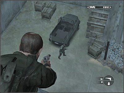 Osobiście radziłbym jednak zrobić trochę zamieszania, zaczynając od eliminacji ukazanego na screenie przeciwnika - Rozdział 14 - Within The Walls cz.2 | Kane & Lynch Dead Men - Kane & Lynch: Dead Men - poradnik do gry