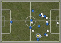 Środek pola jest pusty, bo cała formacja skupiona jest na kryciu indywidualnym - Poradnik do gry - Formacje w grze Pro Evolution Soccer 2008 - Pro Evolution Soccer 2008 - poradnik do gry