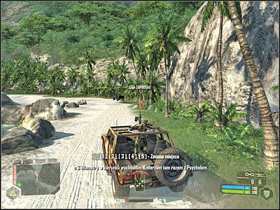 Skieruj się teraz w lewo, gdyż przeciwnicy będą patrolowali tamtejszą plażę (kolejne 3 na mapie) - Crysis: Misja 1, Contact - Dotarcie do posterunku wroga - solucja - Crysis - poradnik do gry