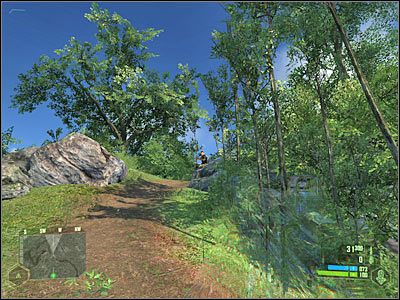 Docelowo będziesz musiał dotrzeć do pokazanego na poniższym screenie przejścia - Crysis: Misja 1, Contact - Zbadanie źródła nadania sygnału SOS - solucja - Crysis - poradnik do gry