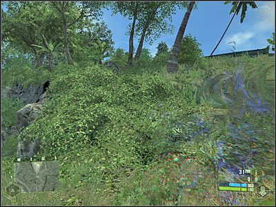 Docelowo powinieneś dotrzeć do miejsca, w którym znajduje się posterunek (screen) - Crysis: Misja 2, Recovery - Połączenie się z siecią danych armii - solucja - Crysis - poradnik do gry