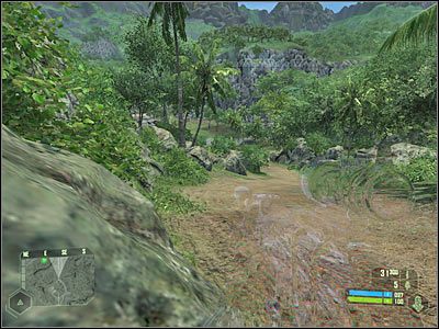 Podążaj zgodnie z wytycznymi z zamieszczonej wyżej mapki - Crysis: Misja 2, Recovery - Dotarcie do budynku szkoły cz.1 - solucja - Crysis - poradnik do gry