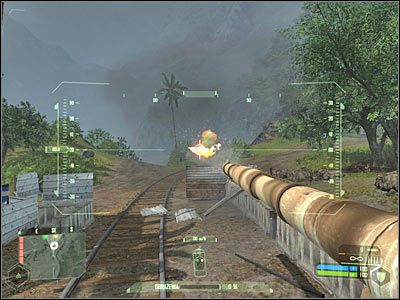 Uważaj jedynie na kolejne wieżyczki snajperskie - Crysis: Misja 5, Onslaught - Zniszczenie dział przeciwlotniczych cz.2 - solucja - Crysis - poradnik do gry