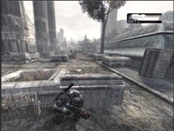 Nieco dalej zostaniesz zaatakowany przez kolejną grupkę Szarańczy - Trial by Fire | Akt I Gears of War - Gears of War - PC - poradnik do gry